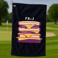 Sandwich With Creamy Peanut Butter And Jelly Golf Towel thumb 1