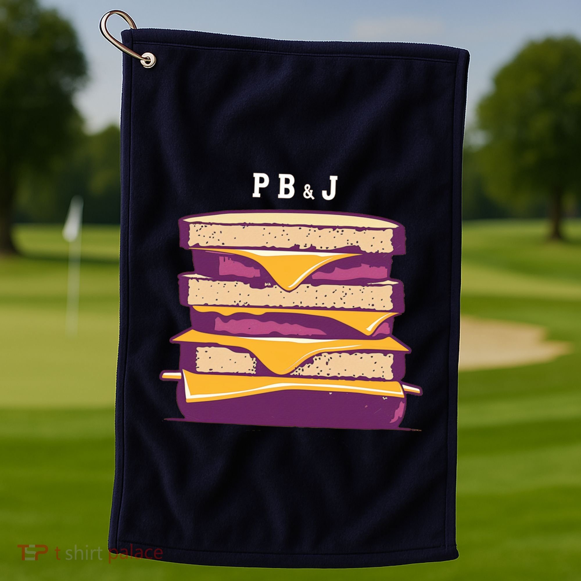 Sandwich With Creamy Peanut Butter And Jelly Golf Towel
