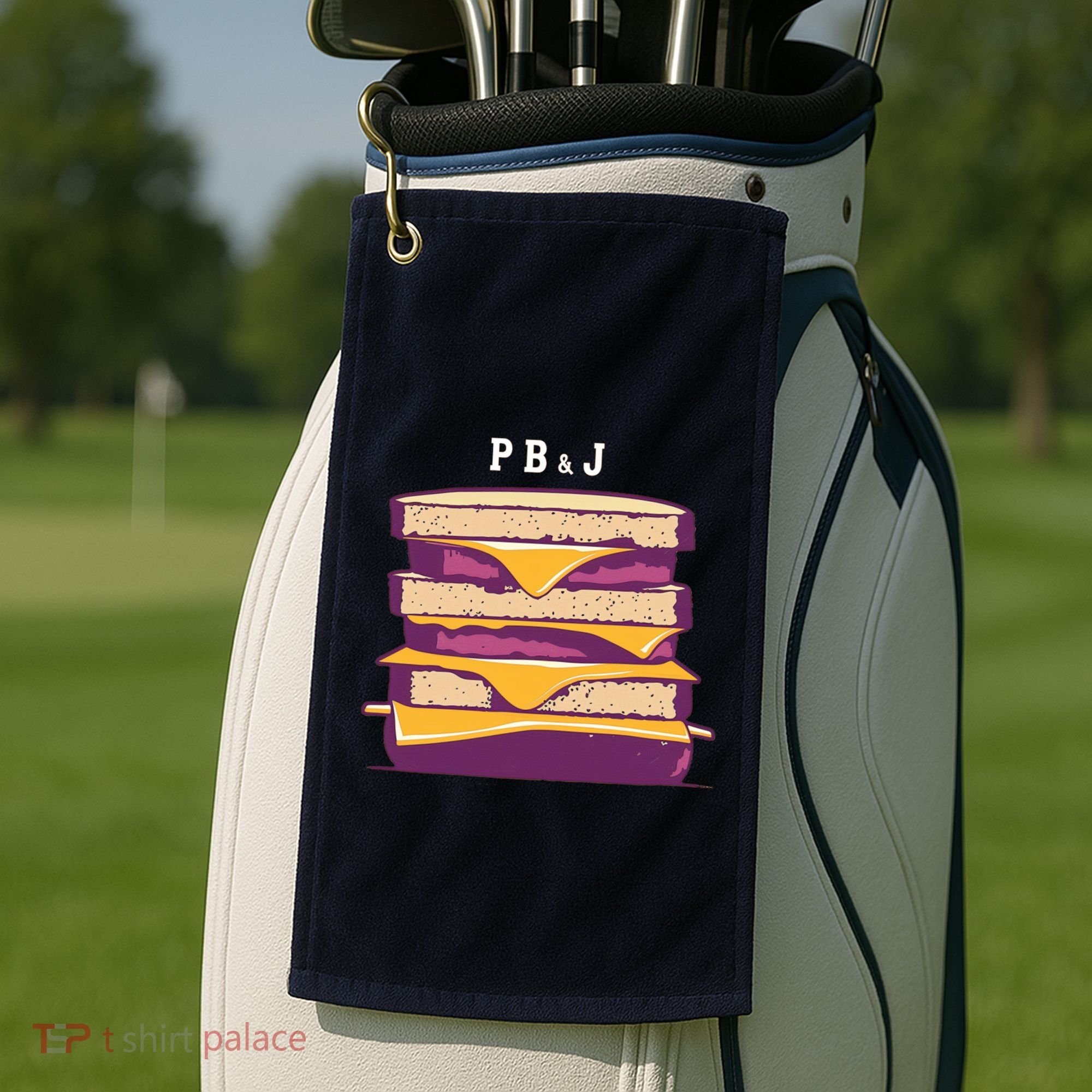 Sandwich With Creamy Peanut Butter And Jelly Golf Towel