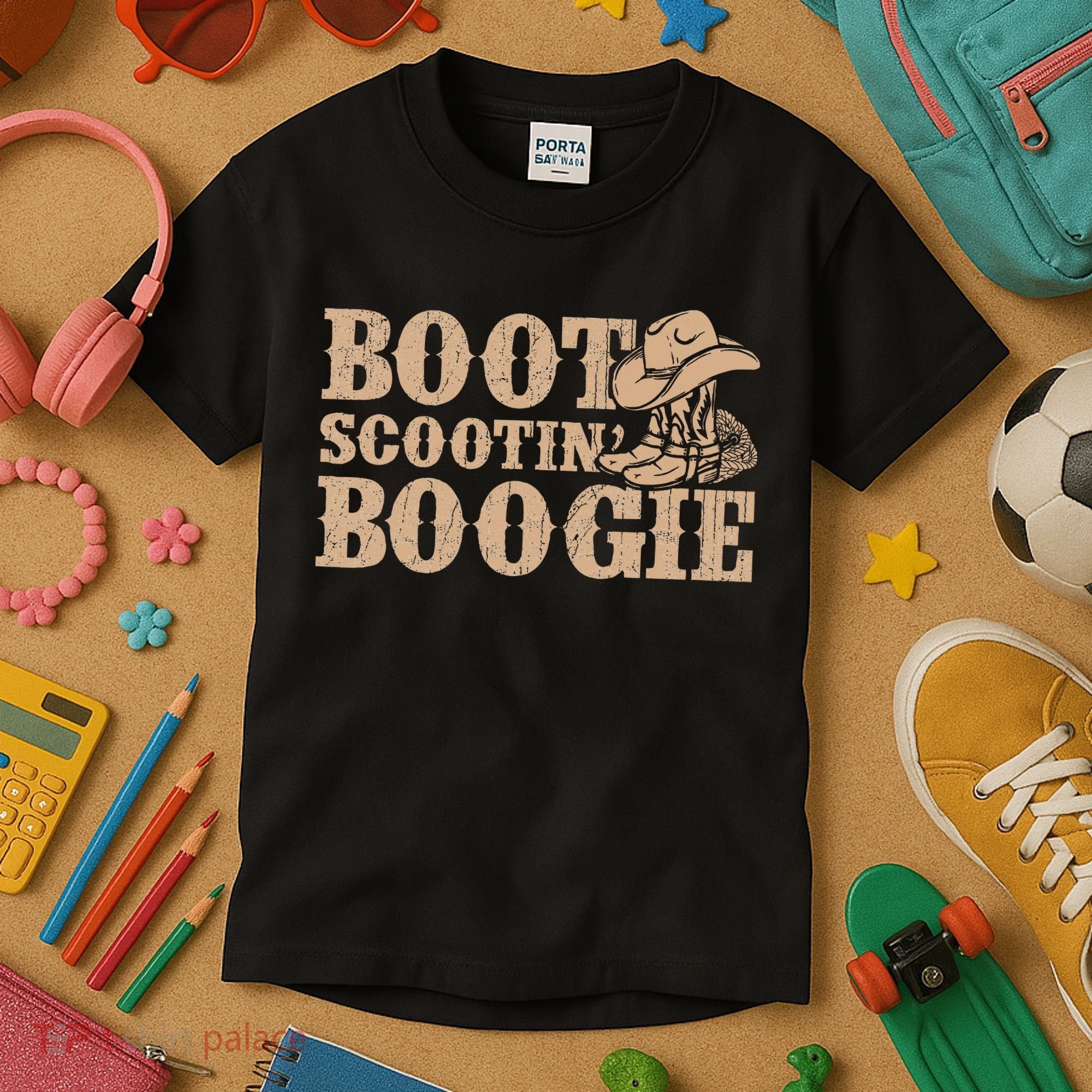 Southern Western Country Music Boot Scootin’ Boogie Kids T-Shirt