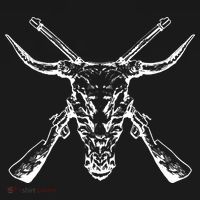 Skull With Crossed Guns And Horns Polo thumb 3