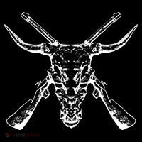 Skull With Crossed Guns And Horns Mousepad thumb 1