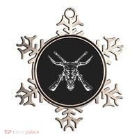 Skull With Crossed Guns And Horns Ornament thumb 0
