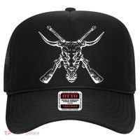 Skull With Crossed Guns And Horns Hat thumb 0