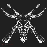 Skull With Crossed Guns And Horns Hat thumb 2