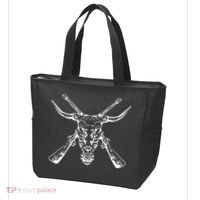 Skull With Crossed Guns And Horns Tote Bag thumb 3