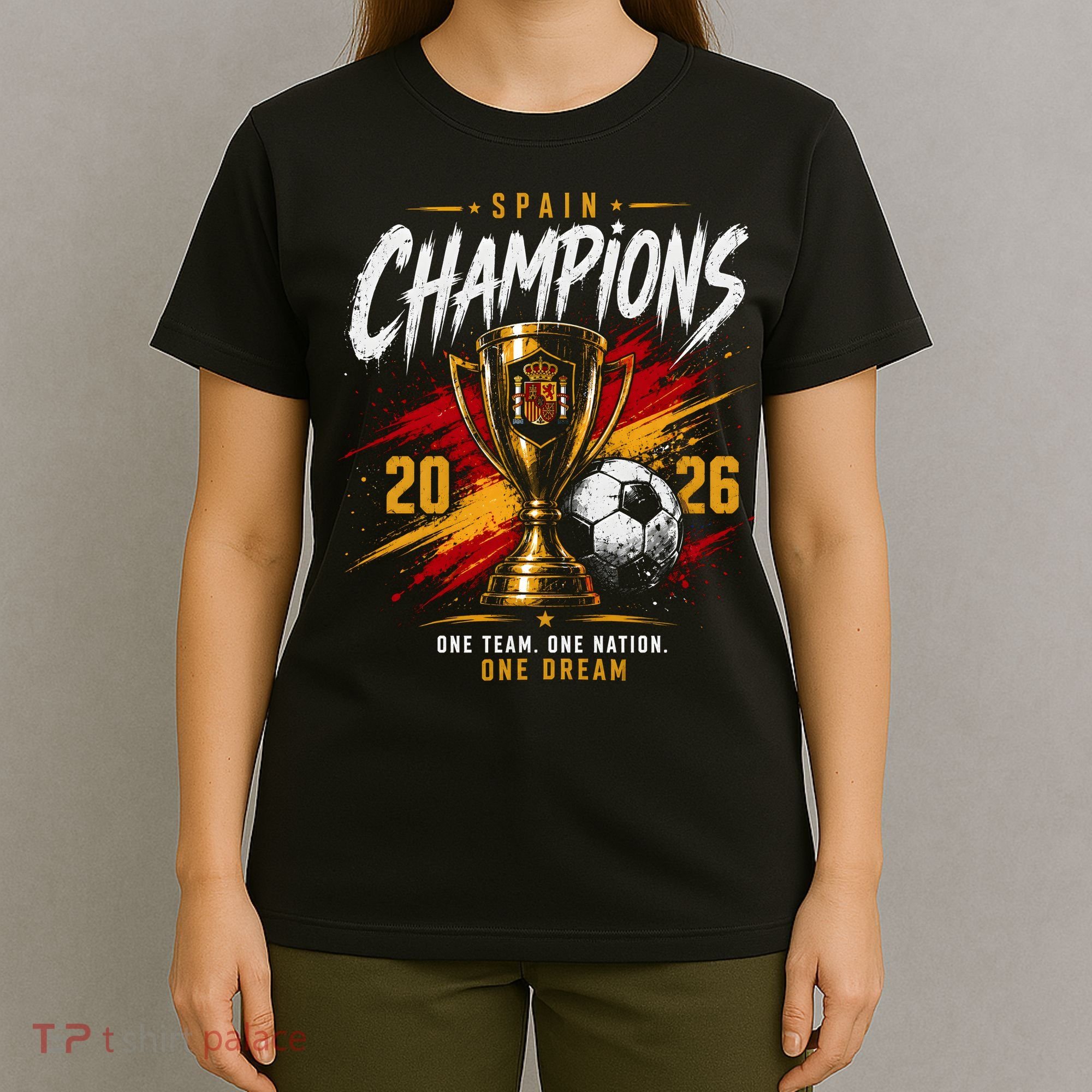 Spain World Champions 2026 Soccer One Team One Dream T-Shirt