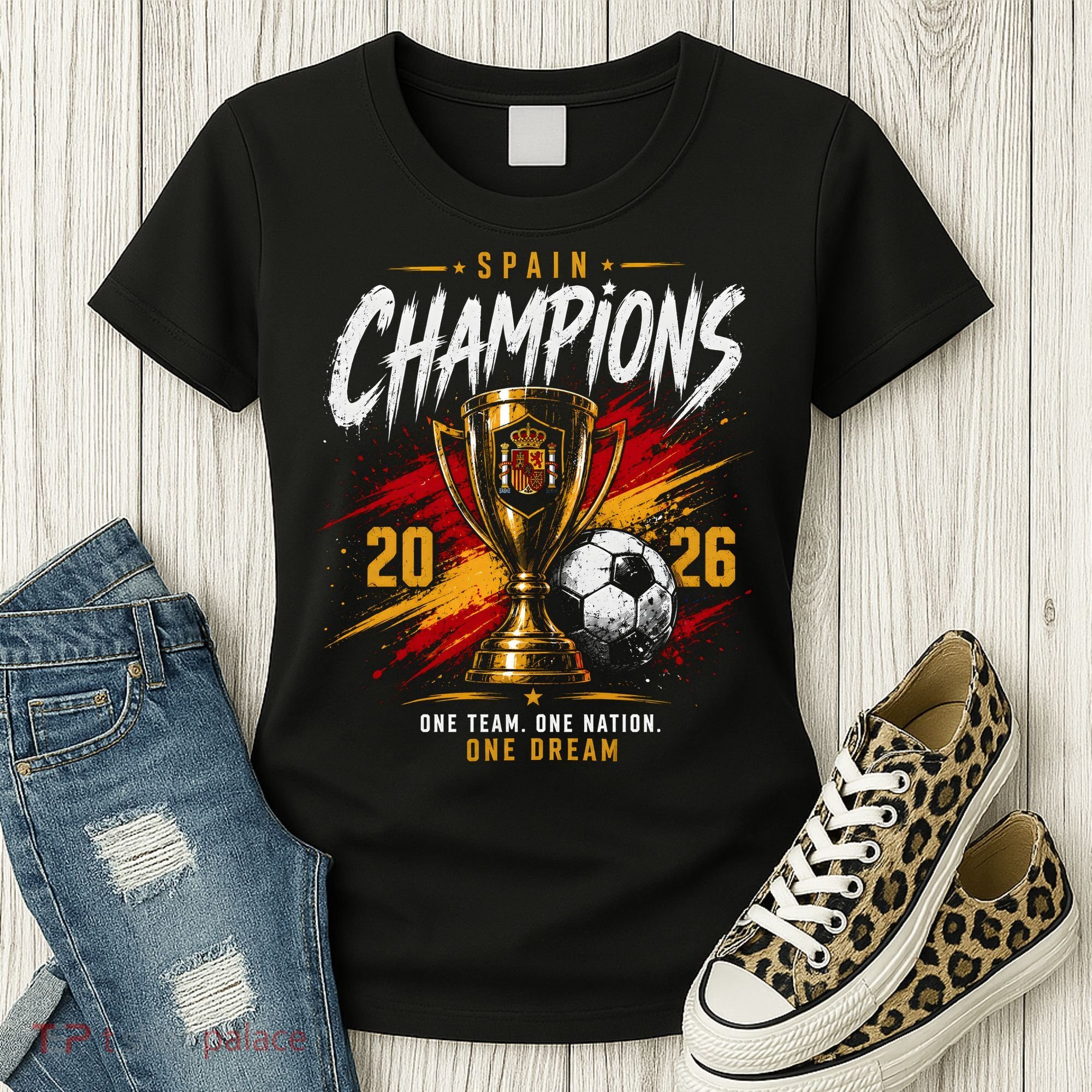 Spain World Champions 2026 Soccer One Team One Dream Women's T-Shirt