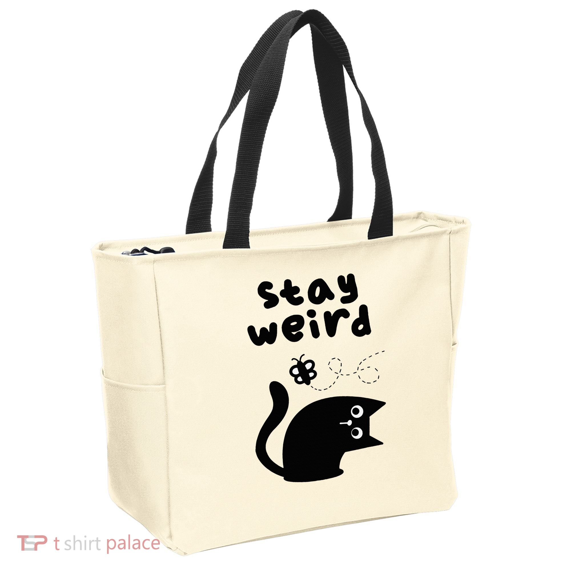 Stay Weird Cat Tote Bag