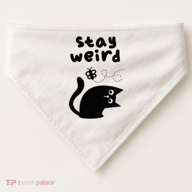 Stay Weird Cat USA-Made Doggie Bandana