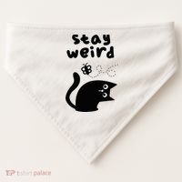 Stay Weird Cat USA-Made Doggie Bandana thumb 0