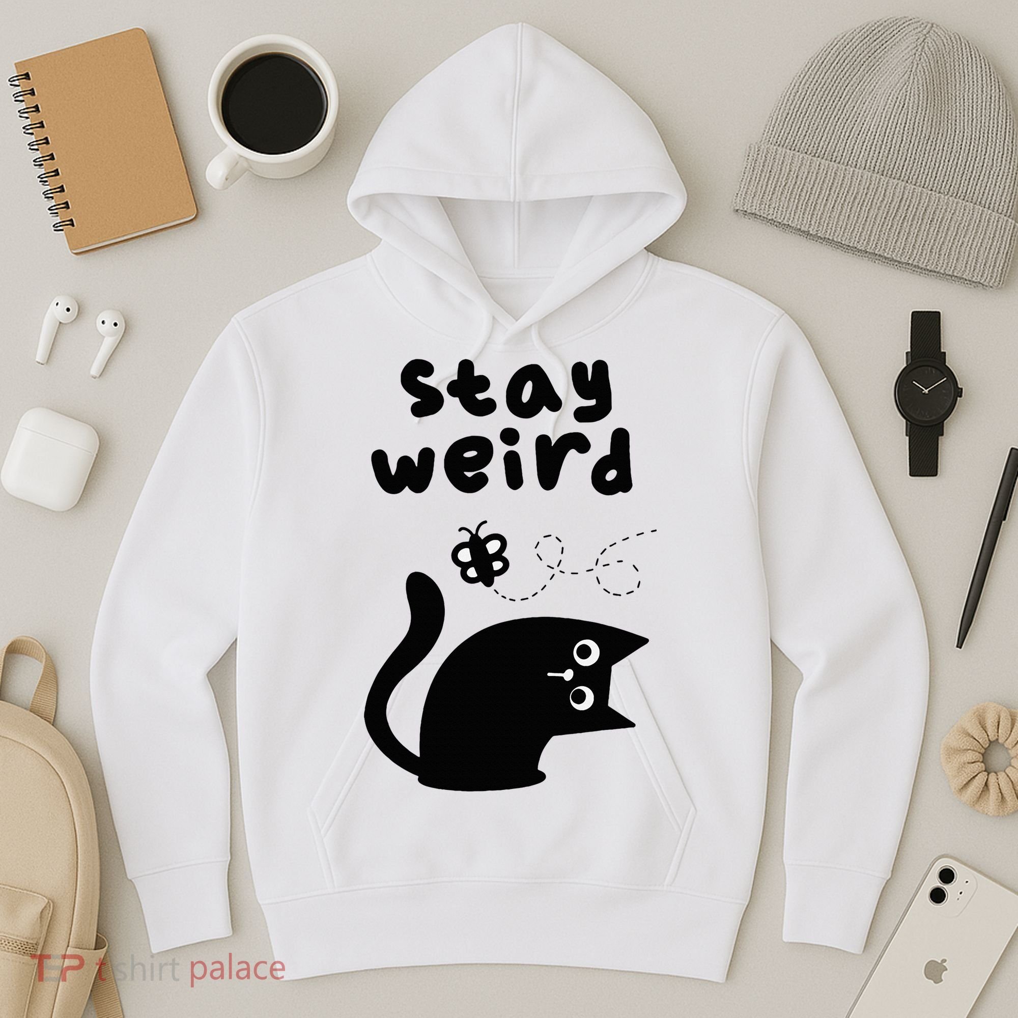 Stay Weird Cat Hoodie