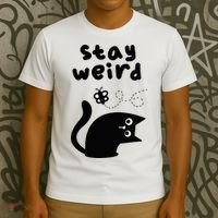 Stay Weird Cat T-Shirt thumb 3