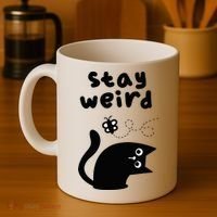 Stay Weird Cat Coffee Mug thumb 4