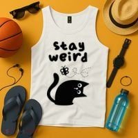 Stay Weird Cat Tank Top thumb 4
