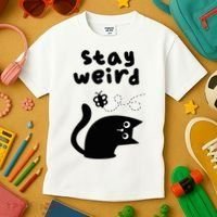 Stay Weird Cat Kids T-Shirt thumb 3