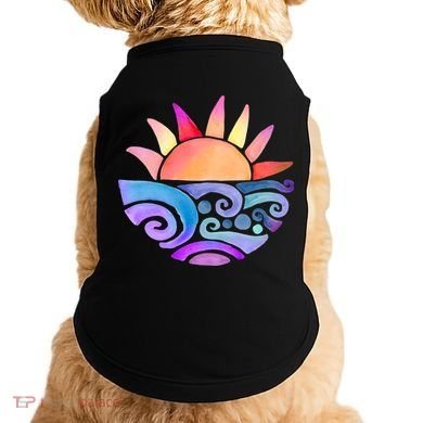 Summer Water Color Sunset Beach Doggie Tank