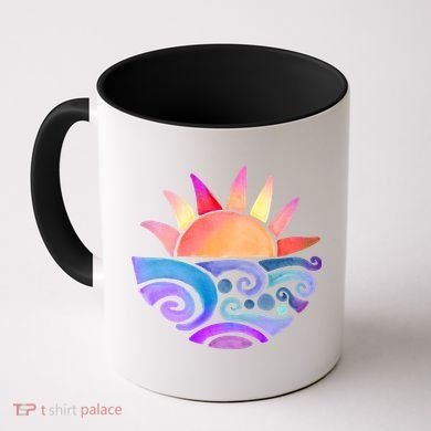 Summer Water Color Sunset Beach Coffee Mug
