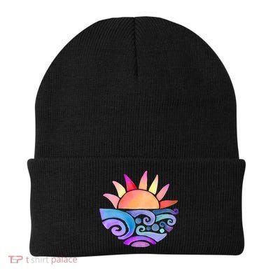 Summer Water Color Sunset Beach Beanie