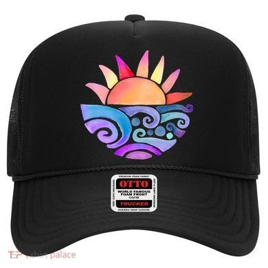 Summer Water Color Sunset Beach Hat