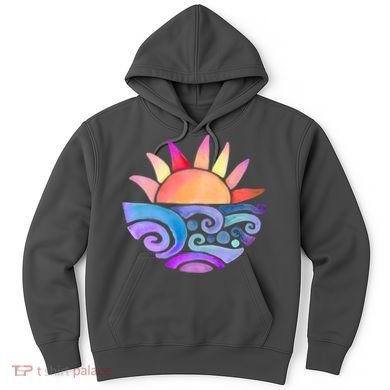 Summer Water Color Sunset Beach Hoodie