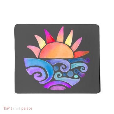 Summer Water Color Sunset Beach Mousepad