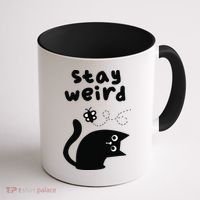 Stay Weird Cat Coffee Mug thumb 1