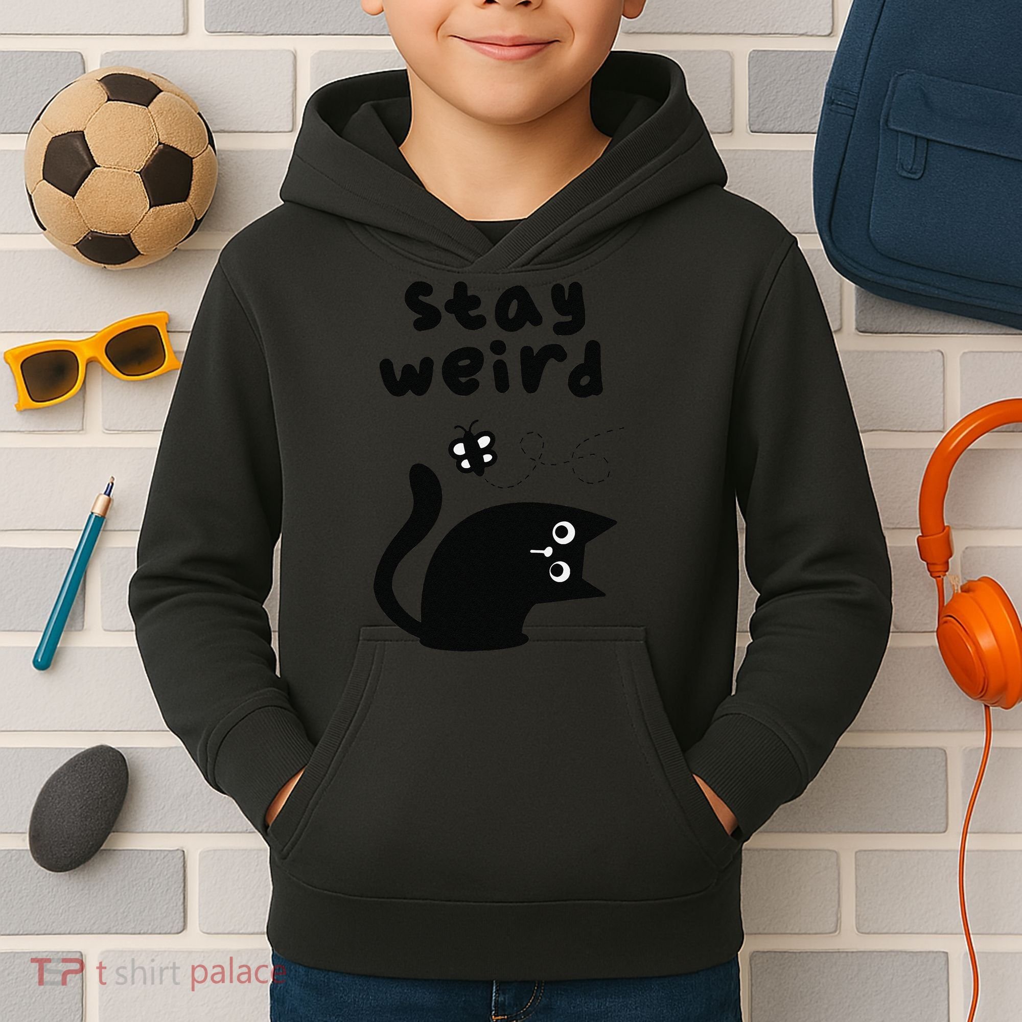 Stay Weird Cat Kids Hoodie