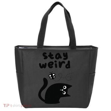 Stay Weird Cat Tote Bag