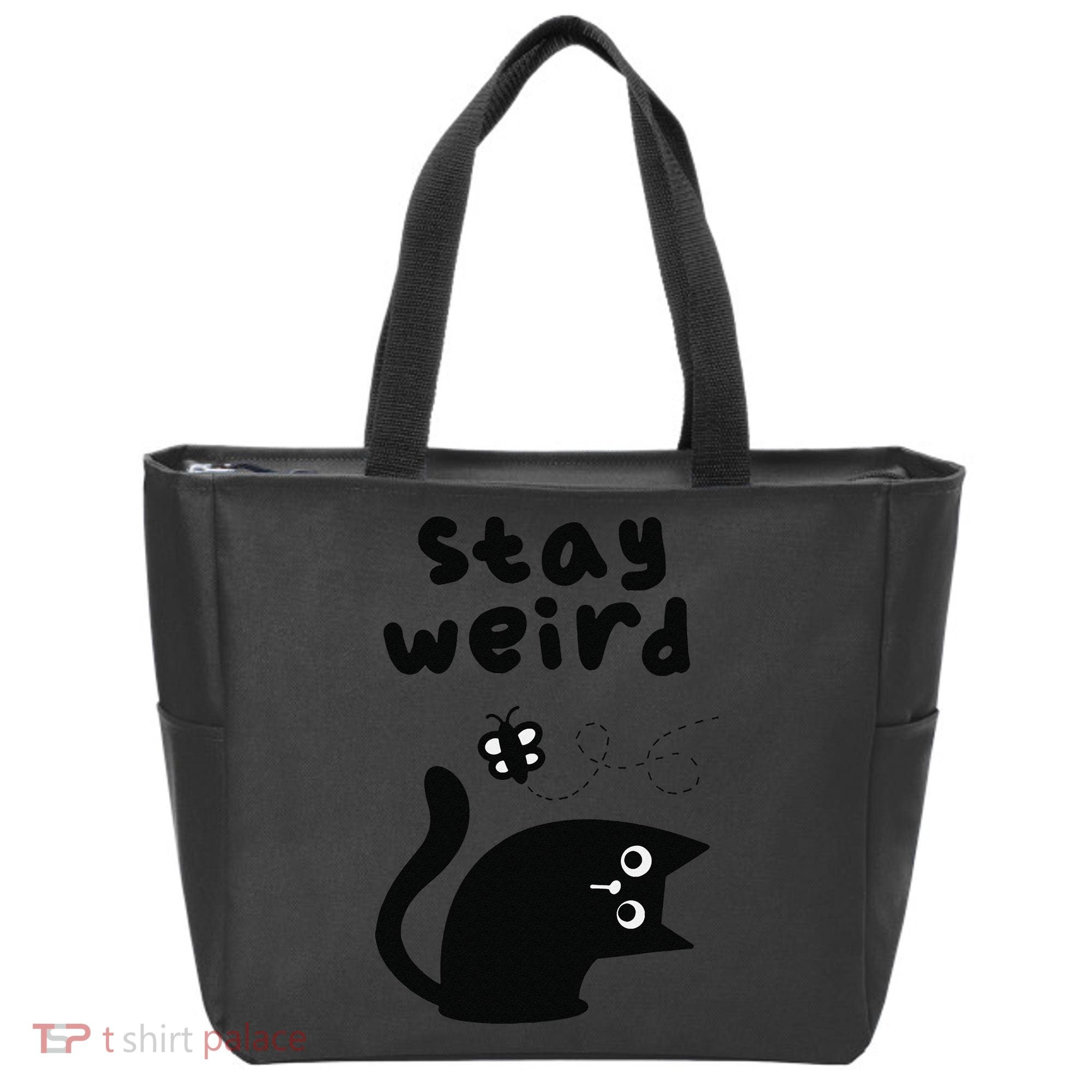 Stay Weird Cat Tote Bag