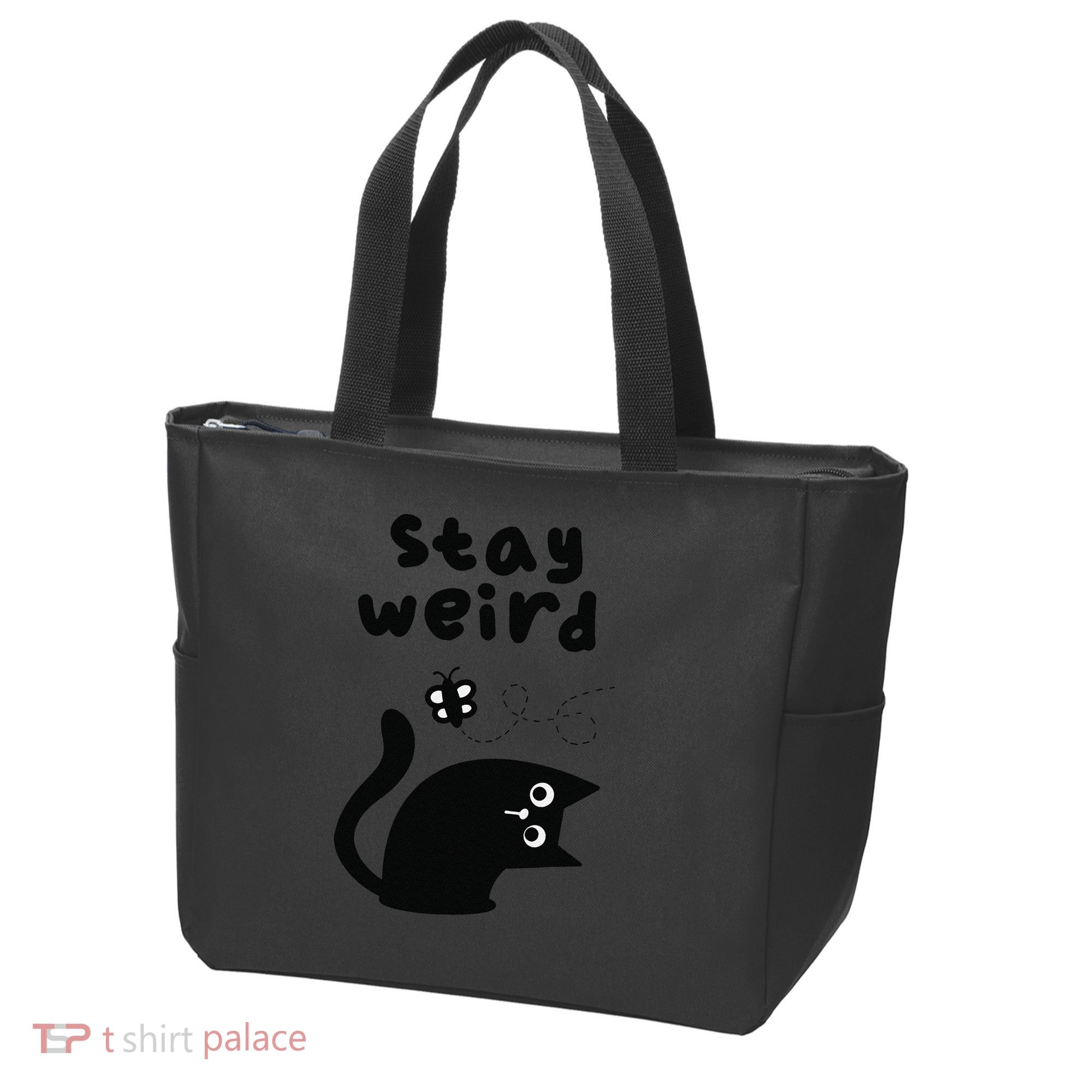 Stay Weird Cat Tote Bag