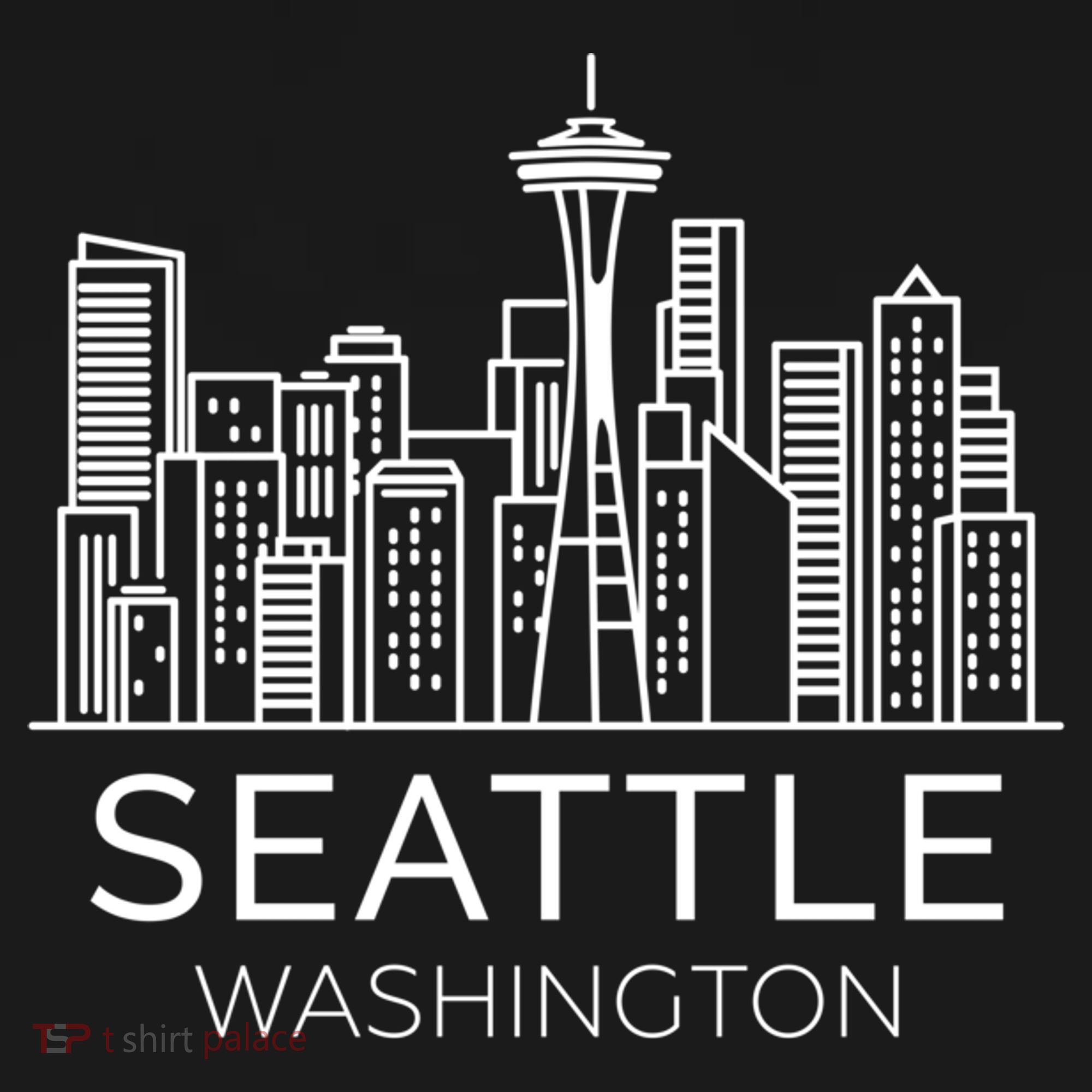 Seattle Washington Downtown Skyline Hoodie Souvenir Hoodie Ornament