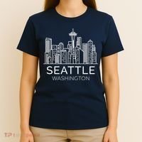 Seattle Washington Downtown Skyline Hoodie Souvenir Hoodie T-Shirt thumb 4