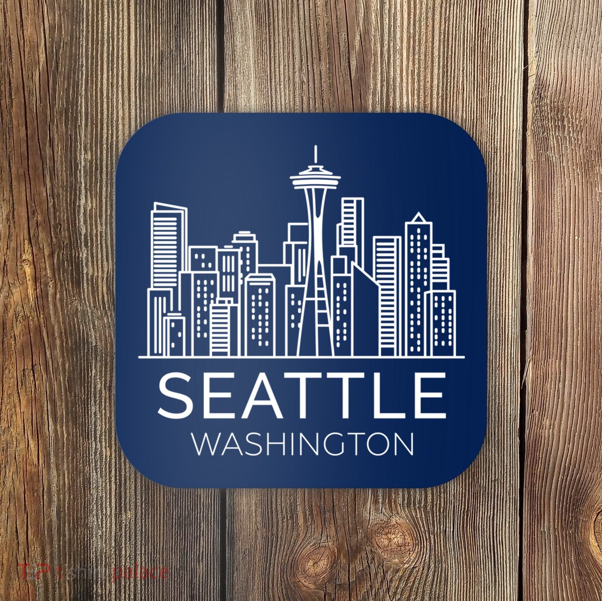 Seattle Washington Downtown Skyline Hoodie Souvenir Hoodie Coaster