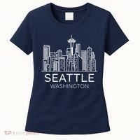 Seattle Washington Downtown Skyline Hoodie Souvenir Hoodie Women's T-Shirt thumb 0