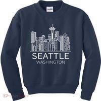 Seattle Washington Downtown Skyline Hoodie Souvenir Hoodie Kids Sweatshirt thumb 0