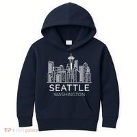 Seattle Washington Downtown Skyline Hoodie Souvenir Hoodie Kids Hoodie thumb 0