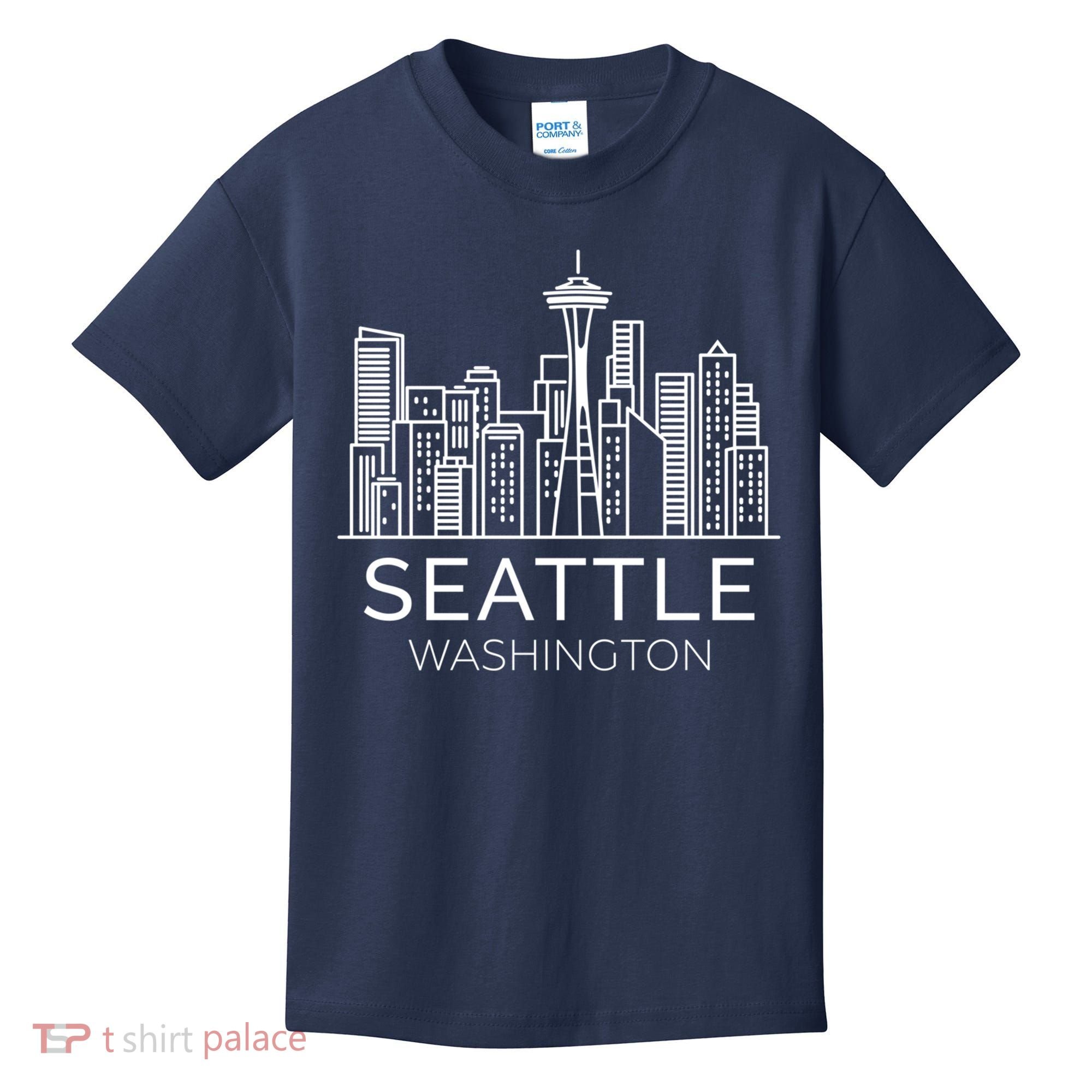 Seattle Washington Downtown Skyline Hoodie Souvenir Hoodie Kids T-Shirt
