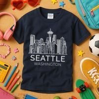 Seattle Washington Downtown Skyline Hoodie Souvenir Hoodie Kids T-Shirt thumb 3