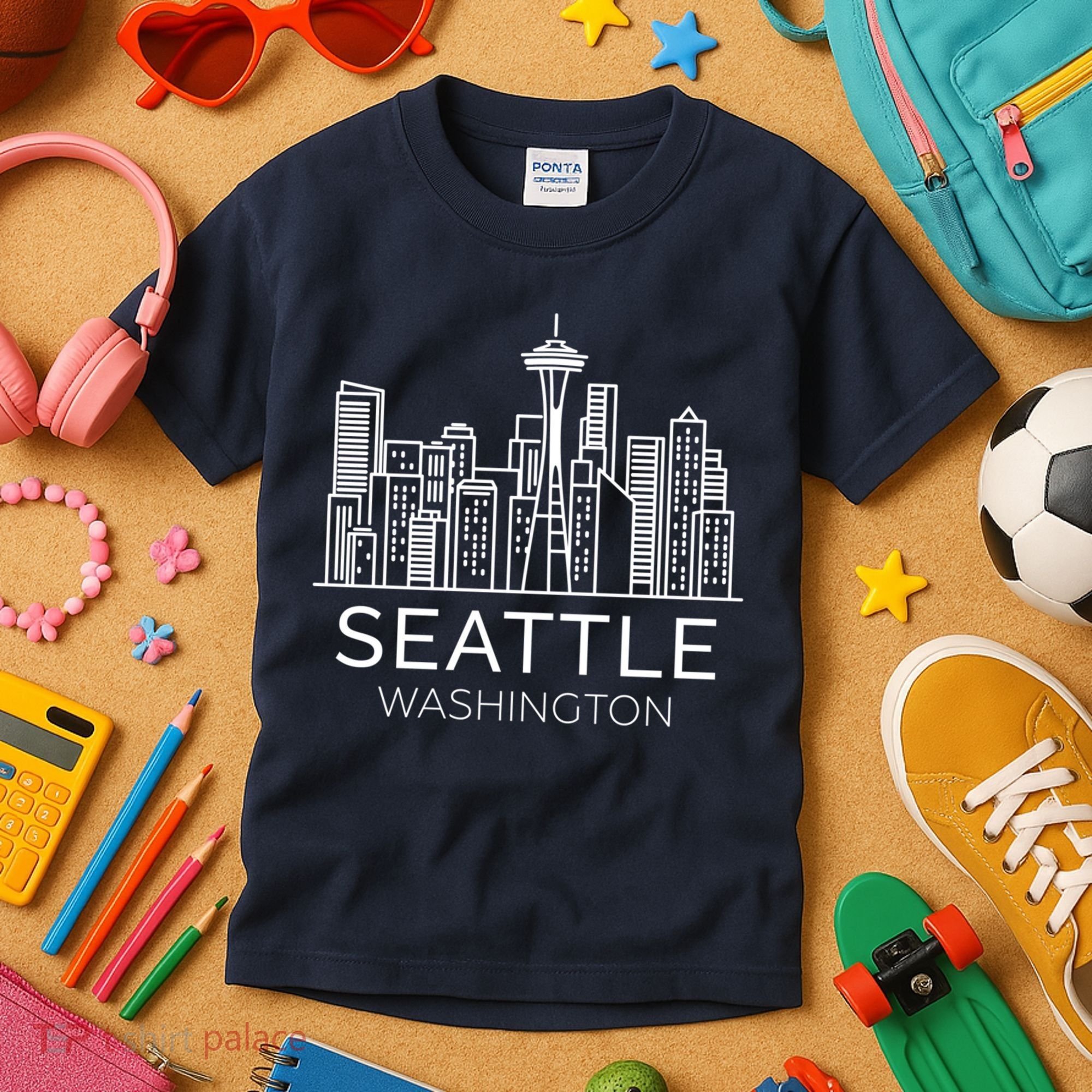 Seattle Washington Downtown Skyline Hoodie Souvenir Hoodie Kids T-Shirt