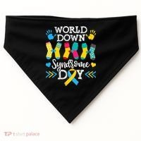 Socks World Down Syndrome Awareness Day USA-Made Doggie Bandana thumb 0