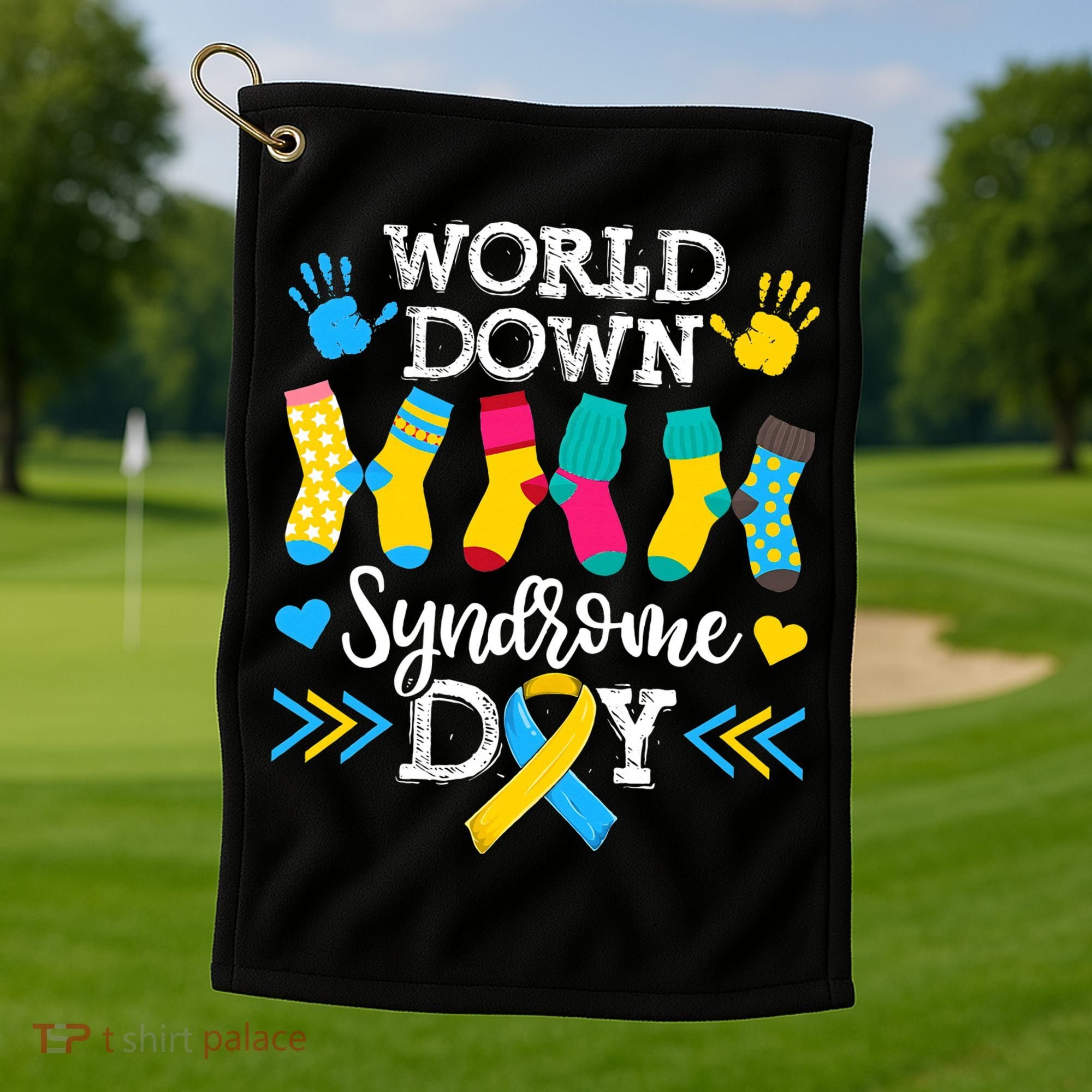 Socks World Down Syndrome Awareness Day Golf Towel