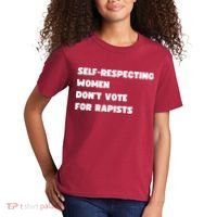 Selfrespecting Women DonT Vote For Rapists Kids T-Shirt thumb 2