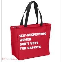 Selfrespecting Women DonT Vote For Rapists Tote Bag thumb 2
