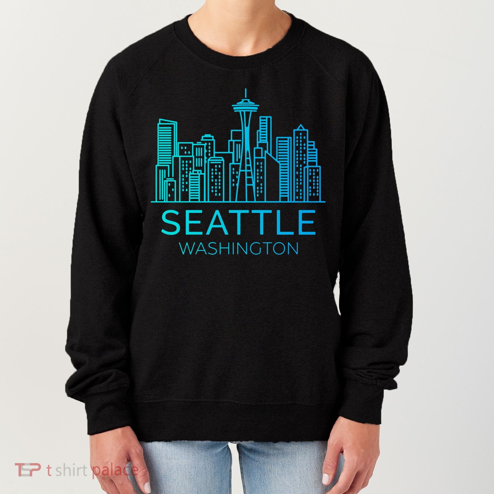 Seattle Washington Downtown Skyline Women's Sweatshirt