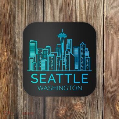 Seattle Washington Downtown Skyline Coaster