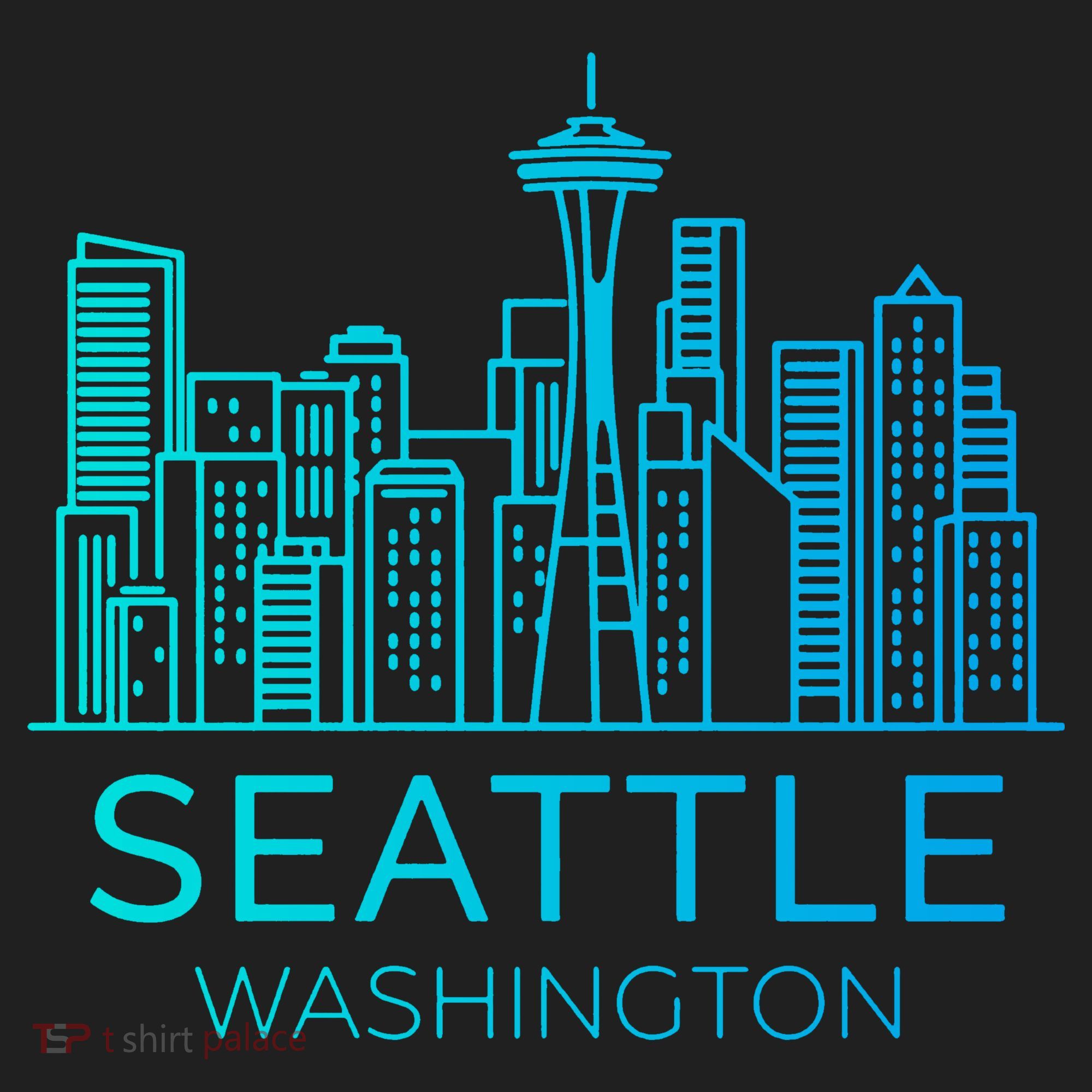 Seattle Washington Downtown Skyline Golf Towel