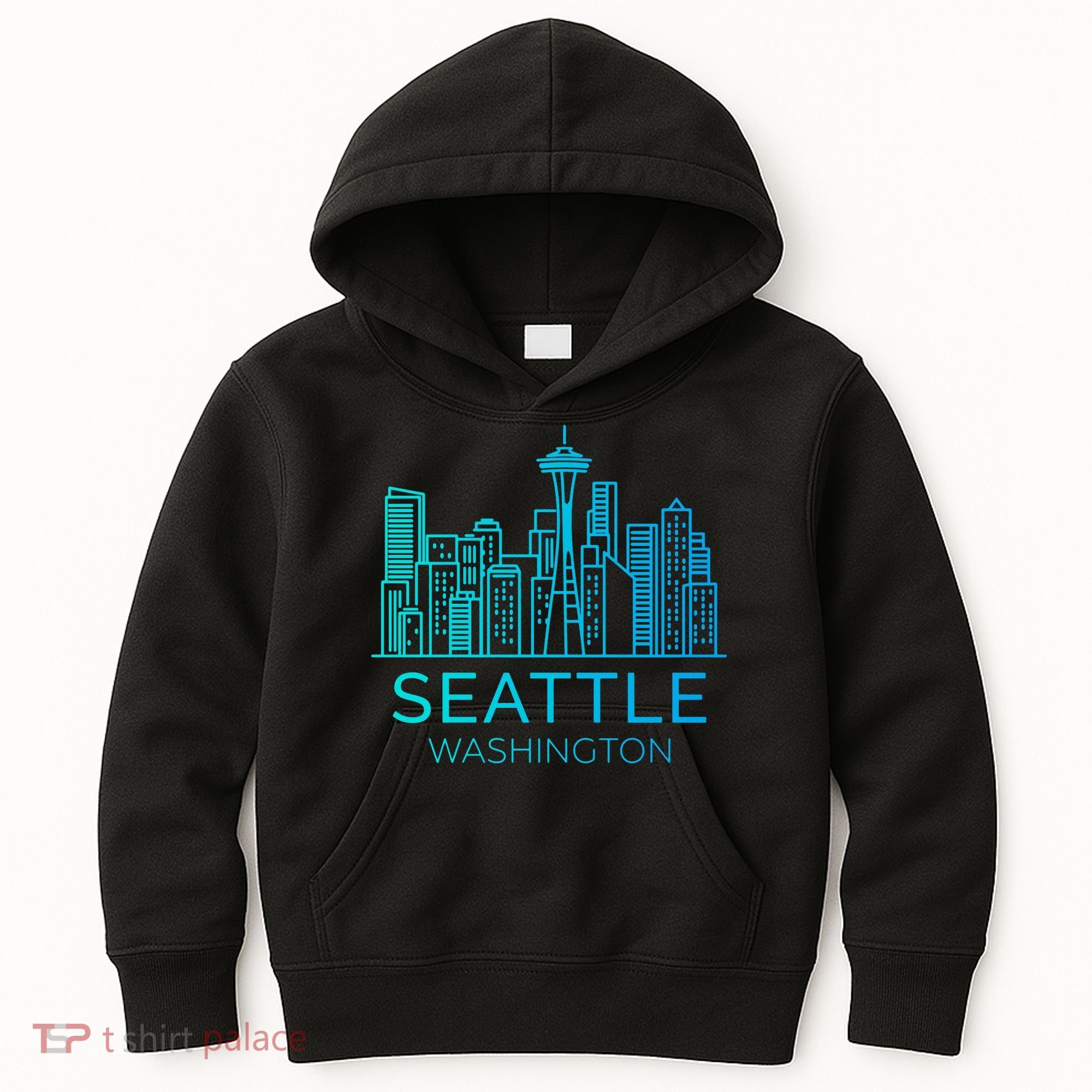Seattle Washington Downtown Skyline Kids Hoodie