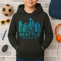 Seattle Washington Downtown Skyline Kids Hoodie thumb 2