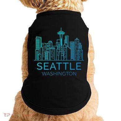 Seattle Washington Downtown Skyline Funny Gift Souvenir Funny Gift Doggie Tank